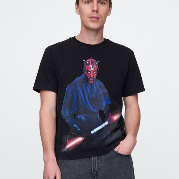 NWT GAP Star Wars Darth Maul Black Short Sleeve Cotton T-Shirt in Unisex 3X - Picture 4 of 11